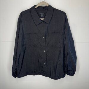 NWOT Athleta Lunar Shine Button Down Shirt in Black